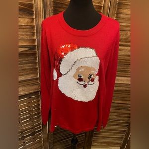 Sequined Santa 🎅🏻 sweater! Fun and comfortable. Like new . Worn one time only.